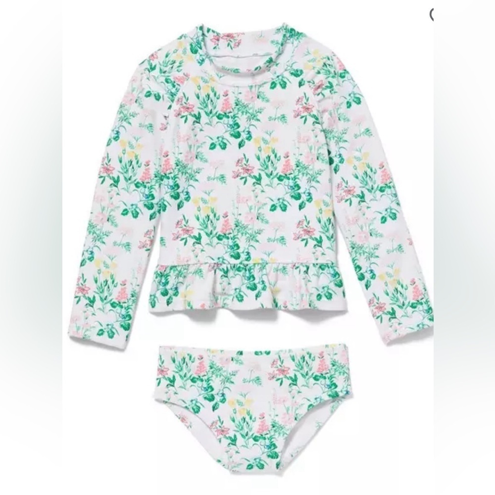 Janie and Jack Floral Rashgaurd Set Size 12/18 Months